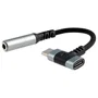 Nano Cable Cable Adaptador de Audio y Carga USB-C Macho a Jack 3.5mm Hembra y USB-C Hembra, 10cm, Negro - Ref: 10.24.1207